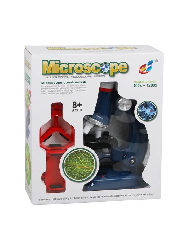 Микроскоп детский 1200х увеличение, 3 объектива, держатель смартфона,
аксессуары, кор.