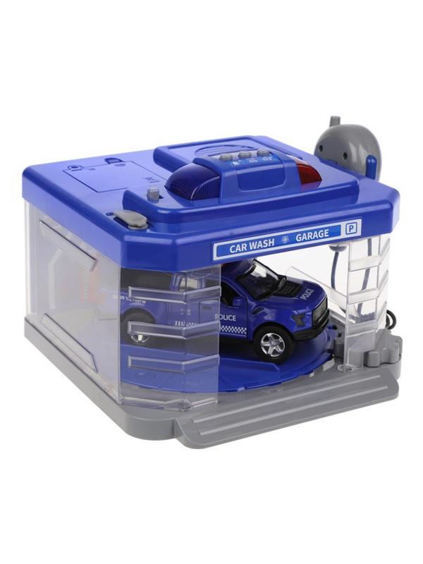 Игр.набор Автомойка, в комплекте: предметов 2шт., машина металл., откр.двери,
эл.пит.АА*3шт.не вх.в комплект, коробка