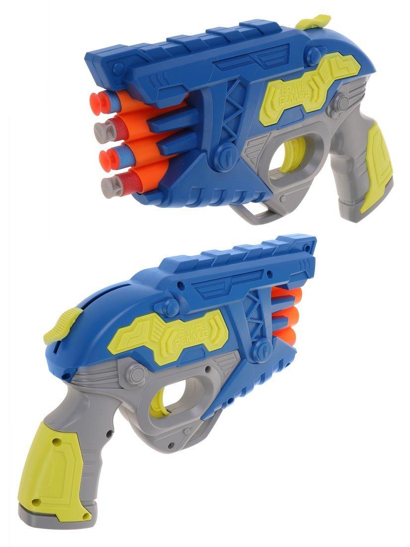Бластер, в комплекте: м/пули 10шт., блистер, в ассортименте