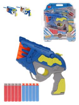 Бластер, в комплекте: м/пули 10шт., блистер, в ассортименте