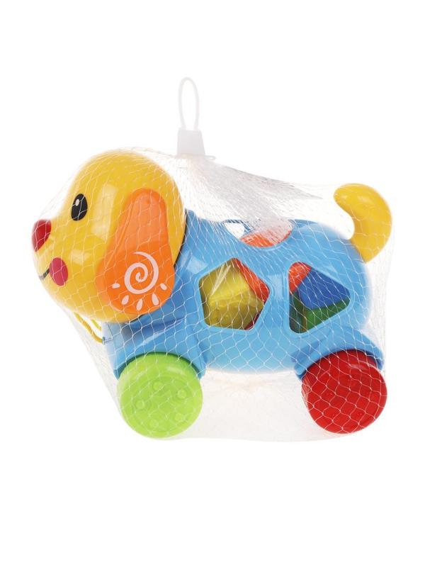 Каталка-сортер Щенок на веревочке, в ассорт., сетка
