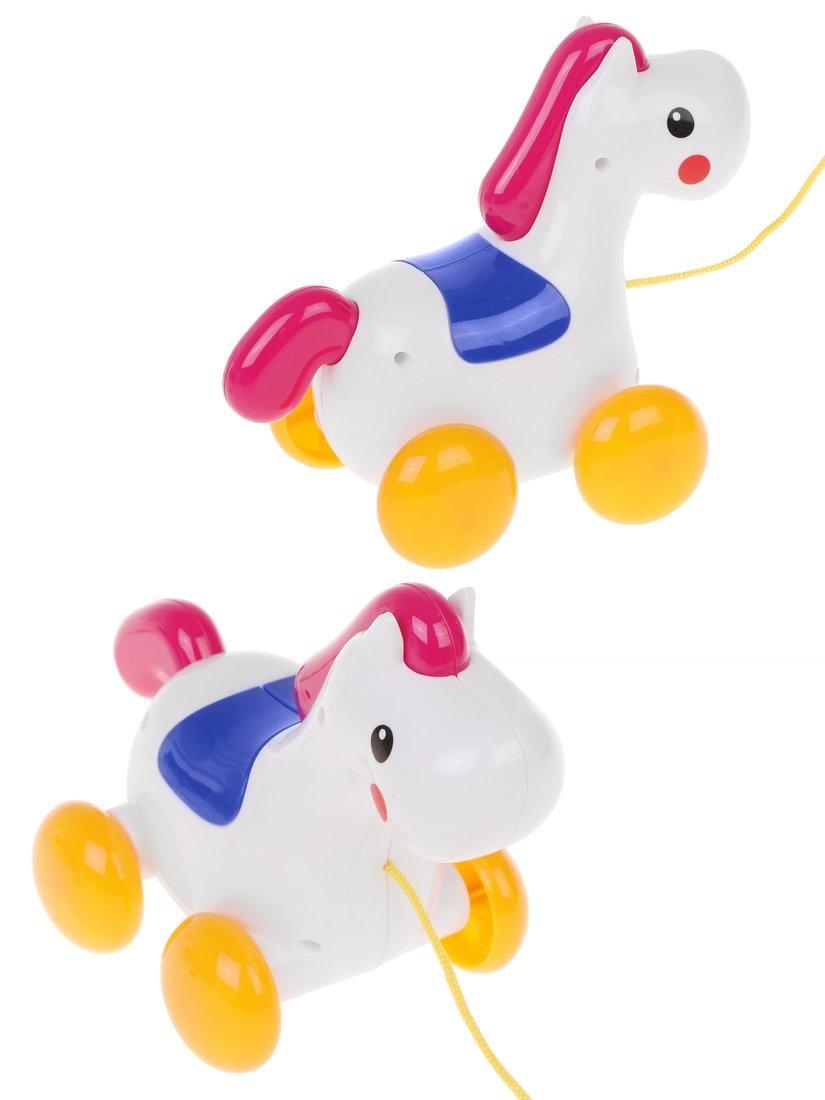 Каталка Лошадка на веревочке, в ассорт., пакет