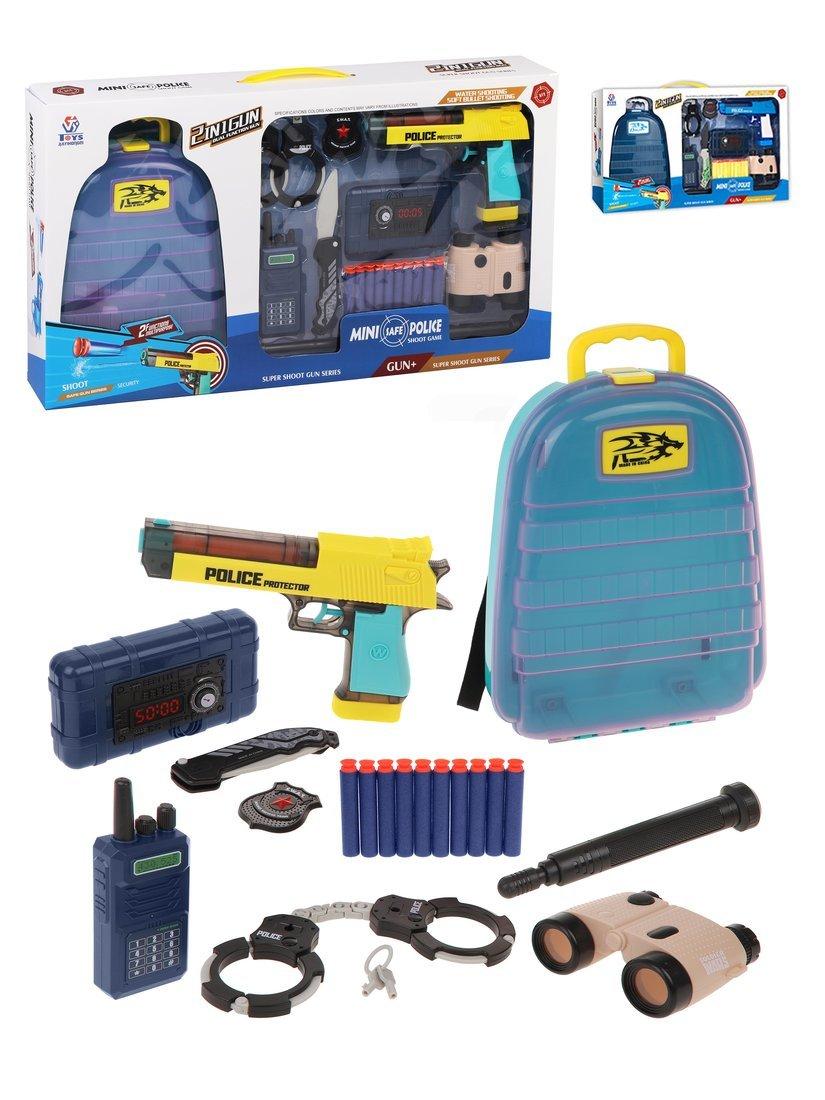 Игр.набор Полиция, в комплекте: пистолет, м/пули 10шт., предметов 9шт.,
коробка, в ассортименте