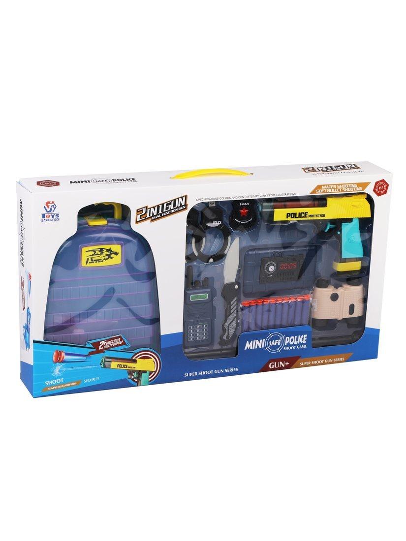 Игр.набор Полиция, в комплекте: пистолет, м/пули 10шт., предметов 9шт.,
коробка, в ассортименте