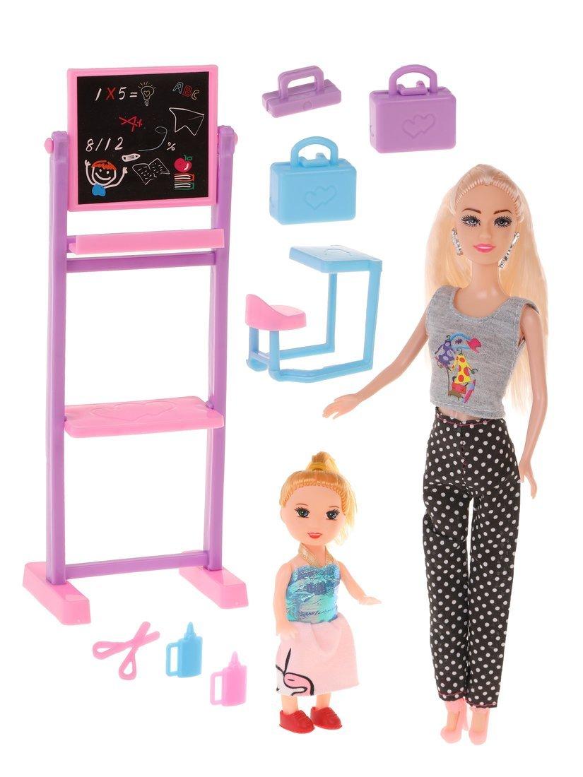 Игр. наб. Школа, в компл., кукла 29см., кукла 9,5 см., предм. 10шт., кор.