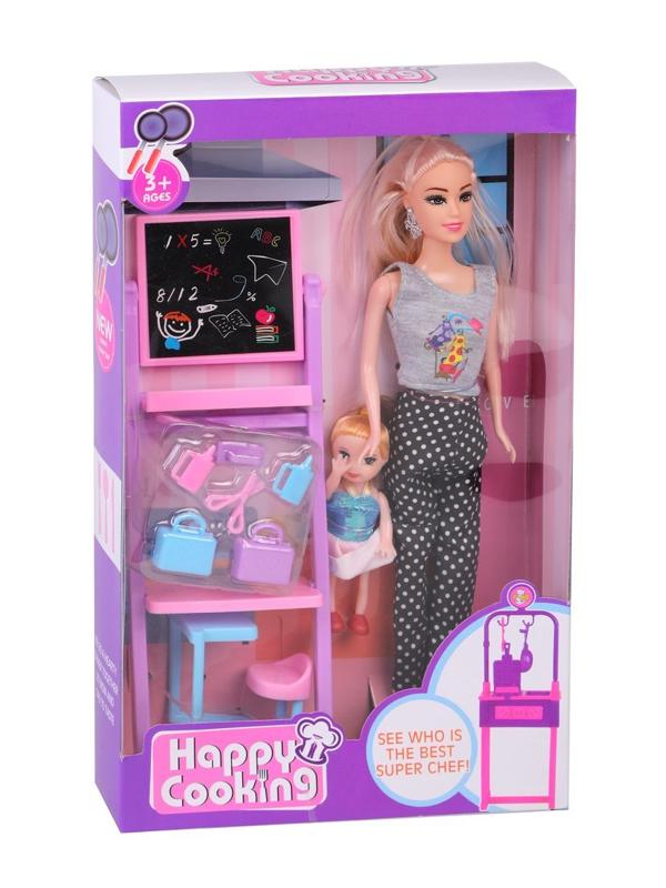 Игр. наб. Школа, в компл., кукла 29см., кукла 9,5 см., предм. 10шт., кор.