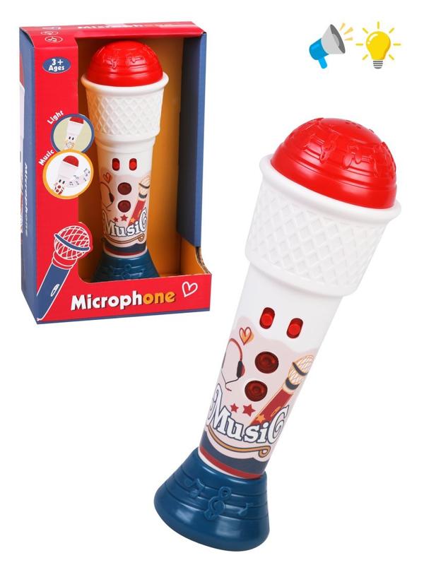 Микрофон дет. свет, звук, эл. пит. ААх2, не вх. в компл., коробка