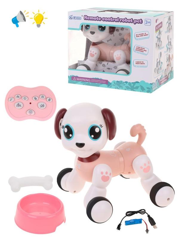 Щенок на ИК управлении, свет, звук, встроен. аккум. 3,7V, USB з/у, эл. пит.
ААх2 шт. не вх. в компл., в ассорт., коробка