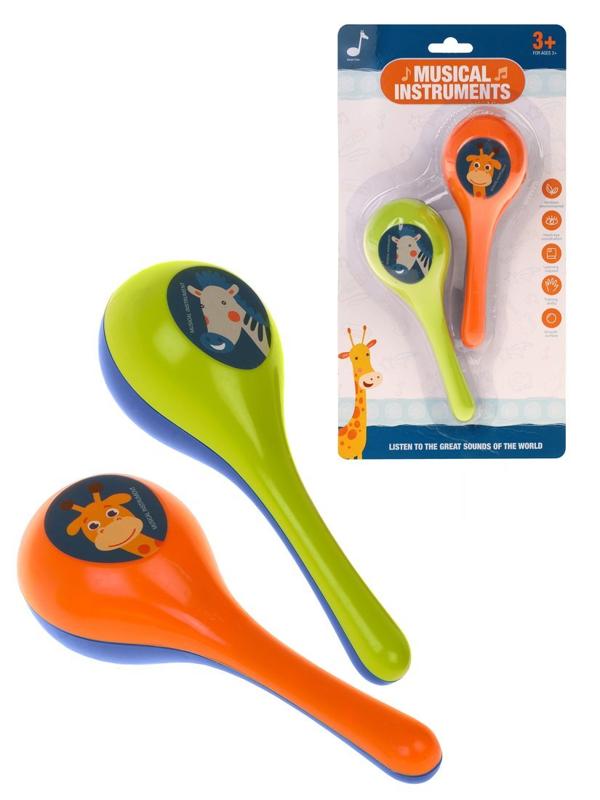 Музыкальный инструмент маракасы, 2 шт, блистер