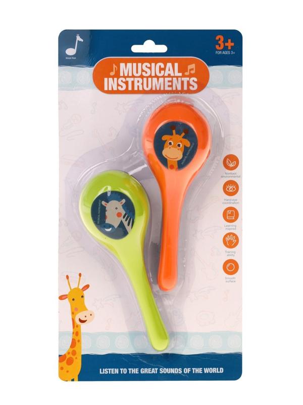 Музыкальный инструмент маракасы, 2 шт, блистер