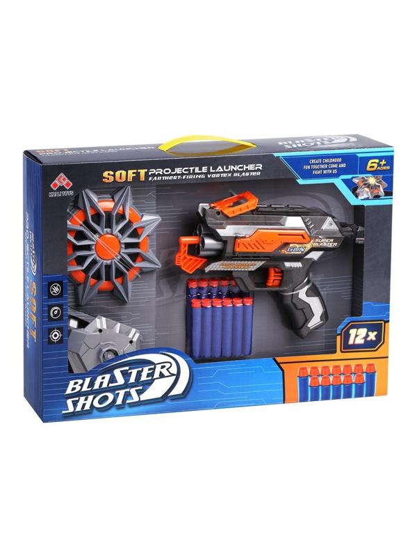 Игровой набор Меткий стрелок, в комплекте: мягкие пули 12шт., предметов 3шт.,
тестовые элементы питания AG10/LR1130*3шт., коробка, в ассортименте