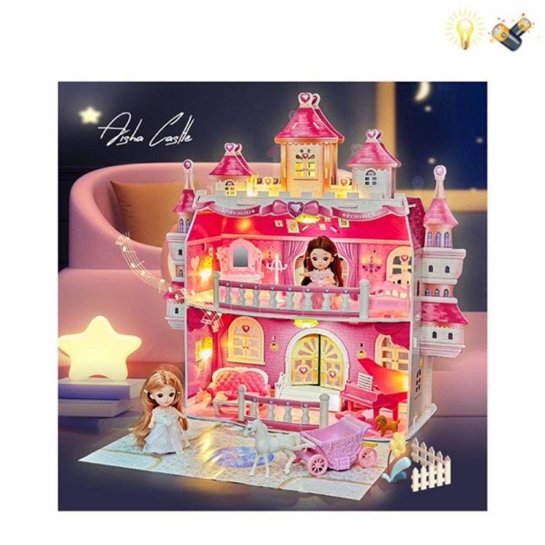 Игр. наб. Замок, свет, в компл. замок, кукла, предм. 20 шт., эл. пит.
АAх2шт. не вх., AG13х1шт. вх. в компл., кор