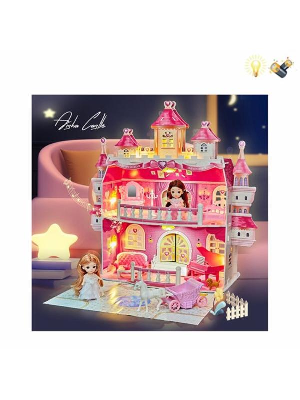 Игр. наб. Замок, свет, в компл. замок, кукла, предм. 20 шт., эл. пит.
АAх2шт. не вх., AG13х1шт. вх. в компл., кор