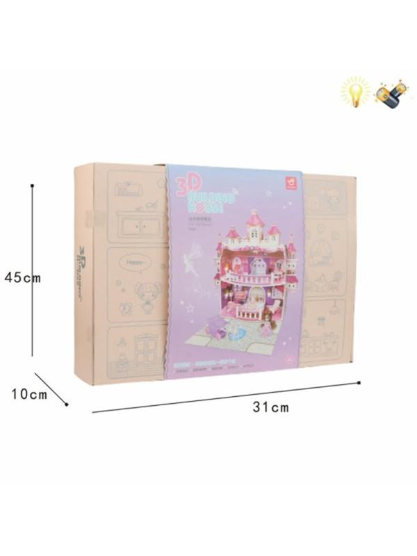 Игр. наб. Замок, свет, в компл. замок, кукла, предм. 20 шт., эл. пит.
АAх2шт. не вх., AG13х1шт. вх. в компл., кор