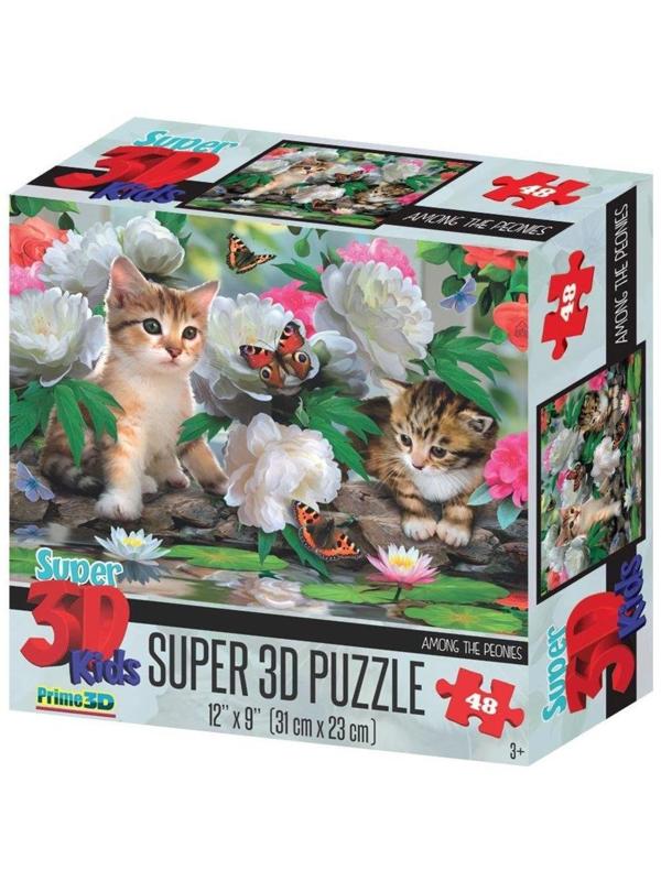 Пазл Super 3D Среди пионов, 48 дет.