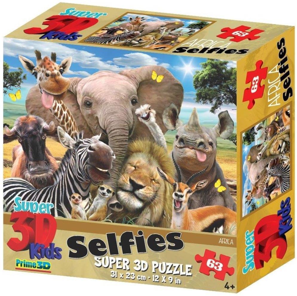 Пазл Super 3D Африка селфи, 63 дет.