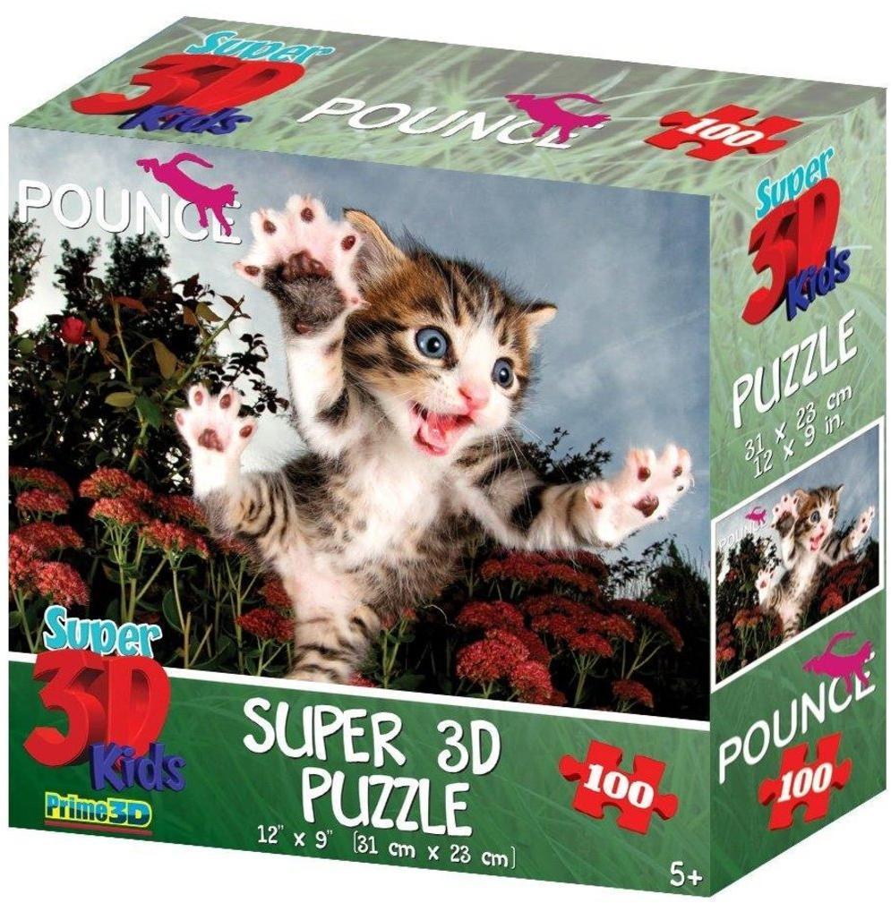 Пазл Super 3D Пушистый охотник, 100 дет.