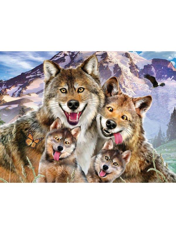 Пазл Super 3D Волки селфи, 100 дет.