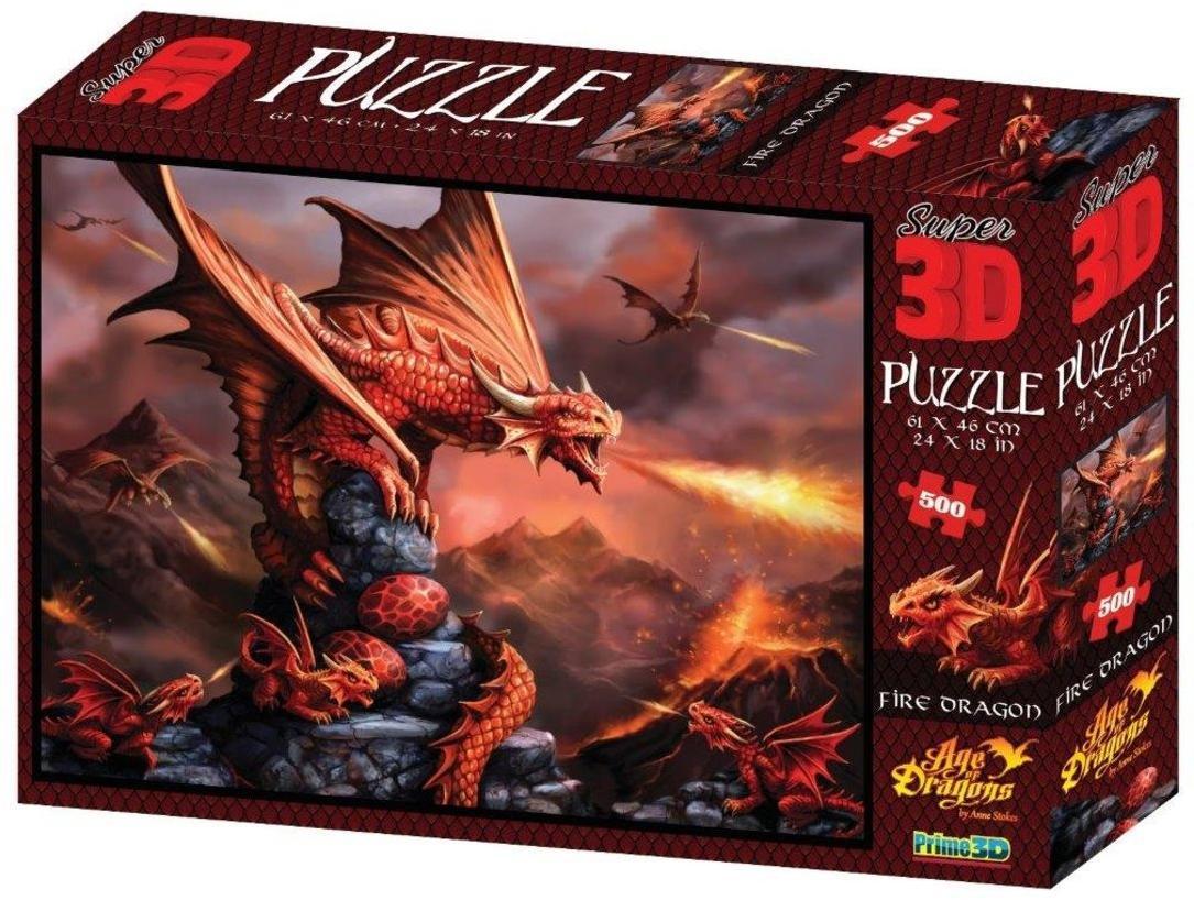 Пазл Super 3D Огненный дракон, 500 дет.