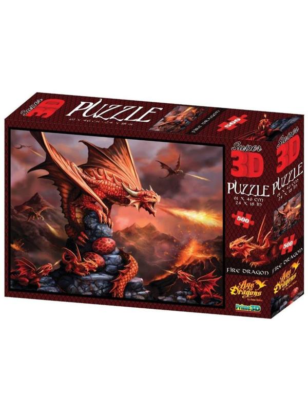 Пазл Super 3D Огненный дракон, 500 дет.