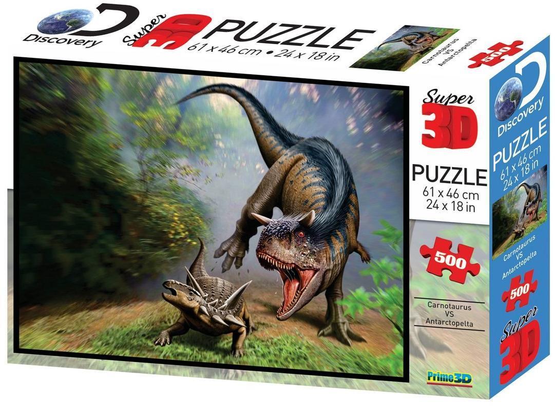 Пазл Super 3D Карнотавр против антарктопельты, 500 детал.
