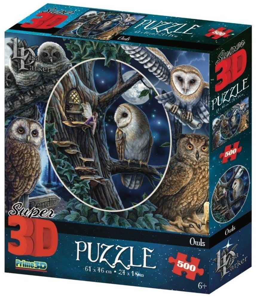 Пазл Super 3D Коллаж Совы, 500 детал.