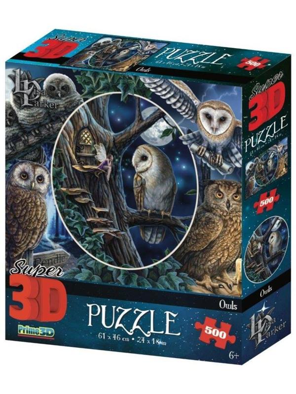 Пазл Super 3D Коллаж Совы, 500 детал.