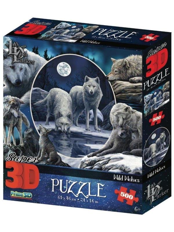 Пазл Super 3D Коллаж Волки, 500 детал.