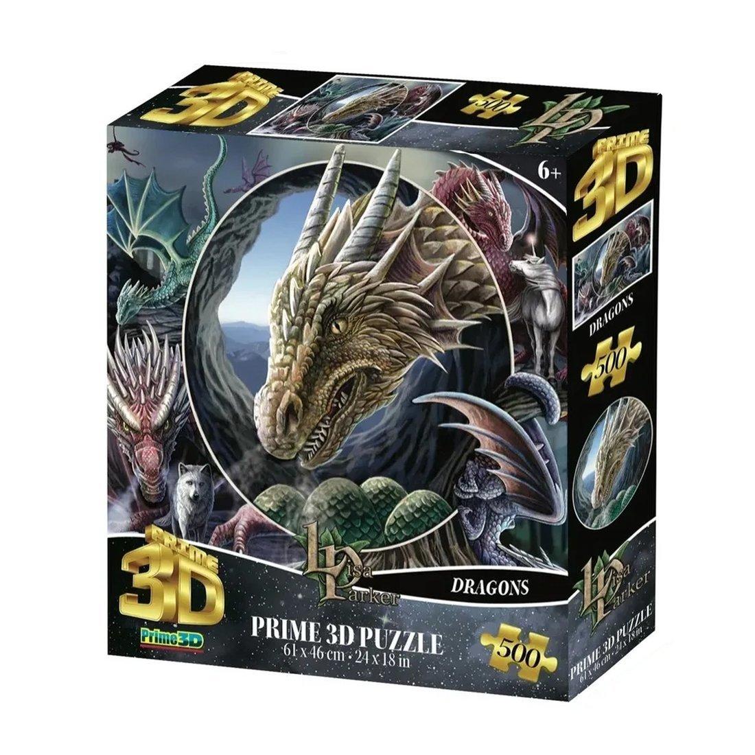 Пазл Super 3D Коллаж Драконы, 500 детал.