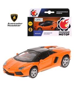 Машина мет. 1:43 Lamborghini Aventador LP700-4 Roadster, откр.двери, оранж.,
11см