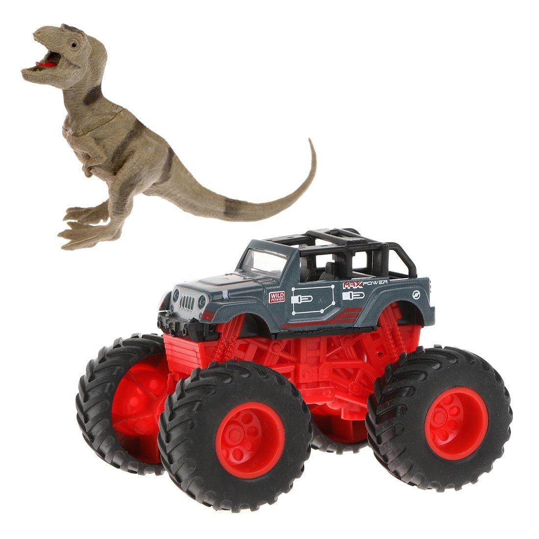 Монстр трак Мир динозавров, мет.машина, фигурка тиранозавра
