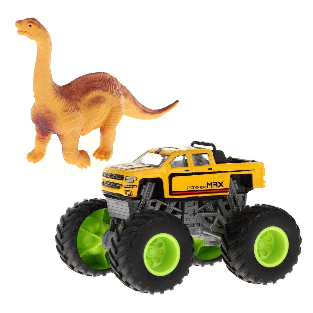 Монстр трак Мир динозавров, мет.машина, фигурка брахиозавра