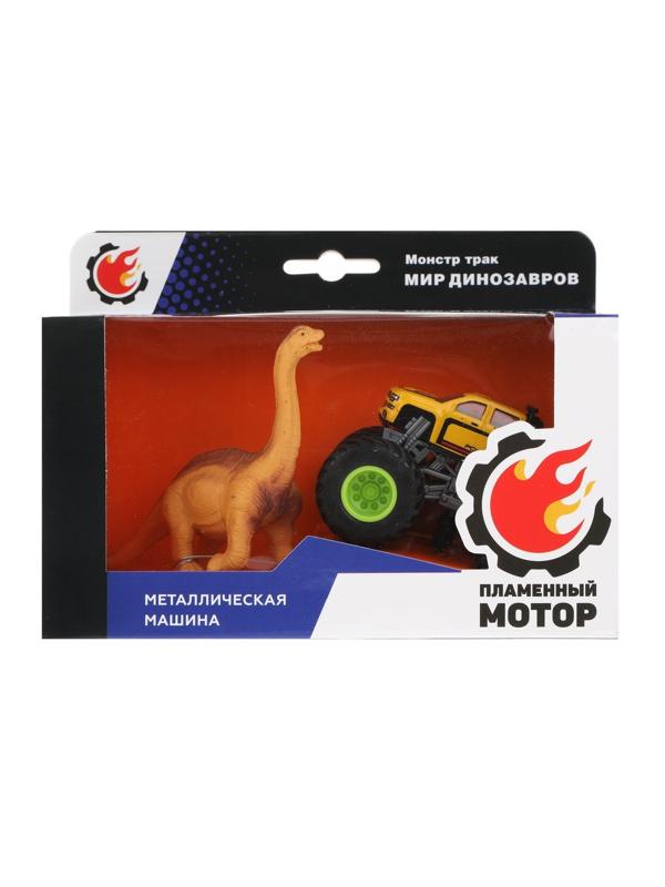 Монстр трак Мир динозавров, мет.машина, фигурка брахиозавра