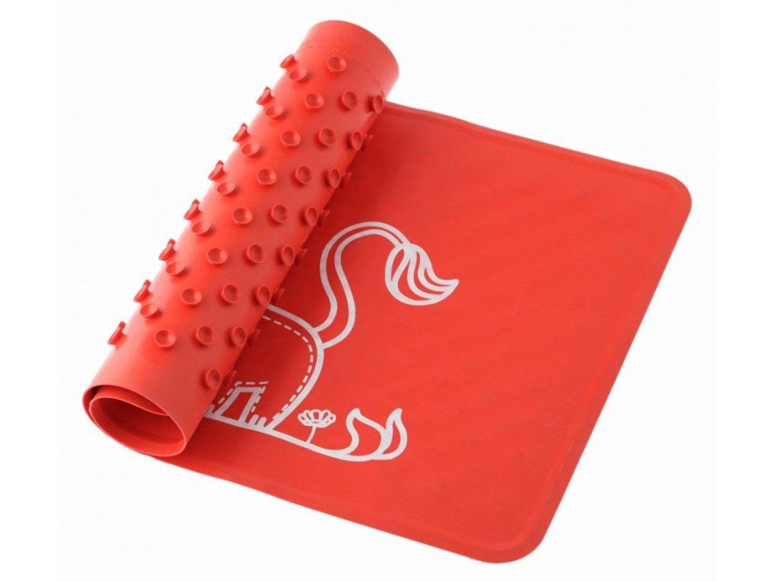 Коврик для ванны антискользящий (34х58см), красный