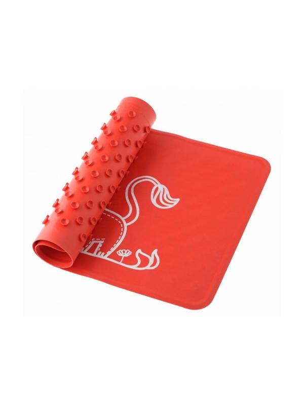 Коврик для ванны антискользящий (34х58см), красный