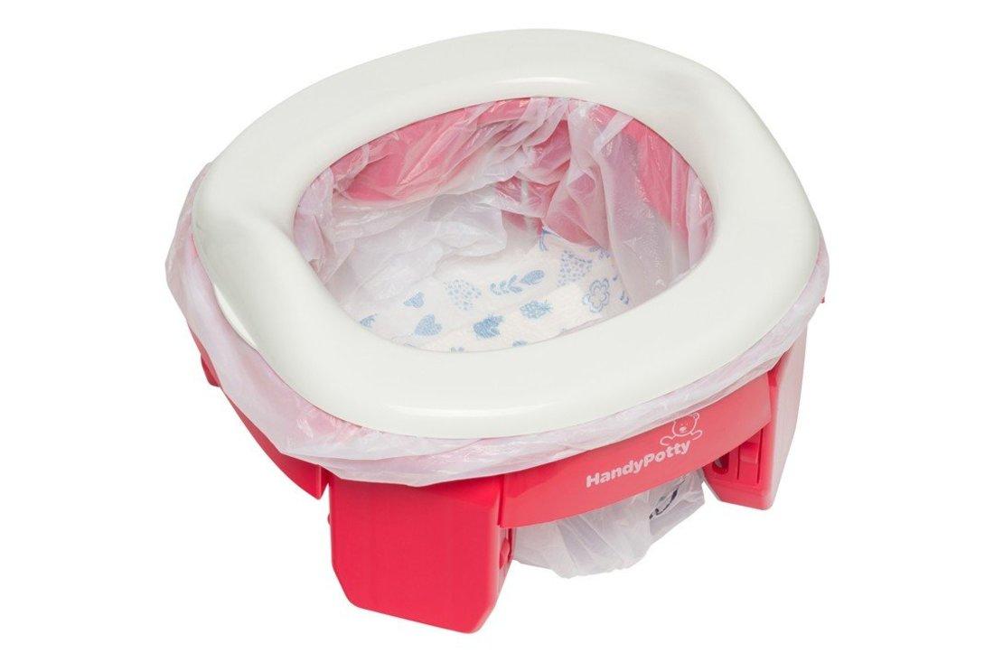 Горшок дорожный HandyPotty, коралловый, со сменными пакетами