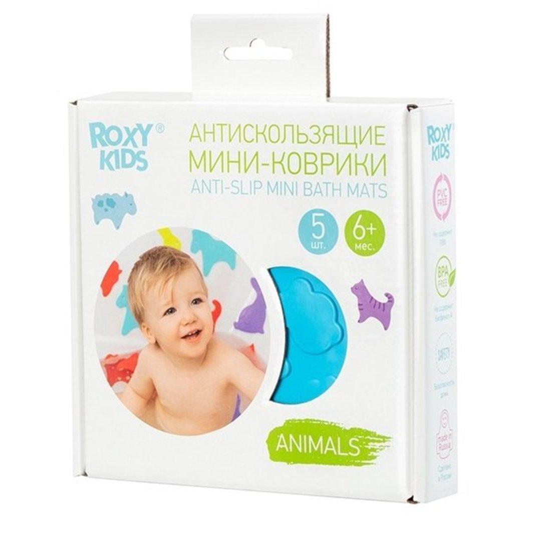 Мини-коврики ROXY-KIDS для ванны ANIMALS, 5 шт, в ассорт.