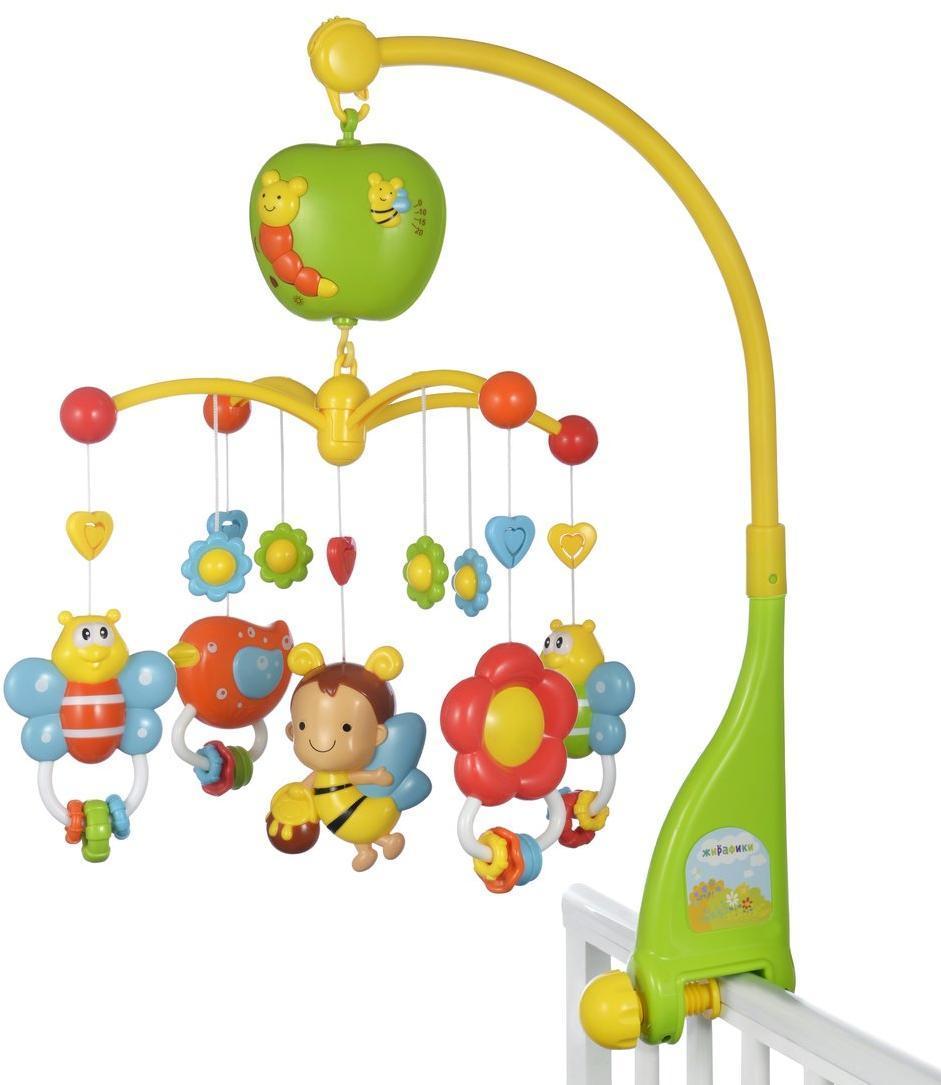 Мультифункциональный мобиль Волшебная полянка: таймер выключения, 18
мелодий, съемные игрушки-погремушки