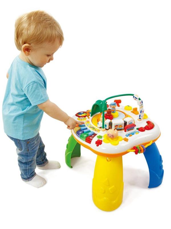 Мультифункциональный игровой столик Мир приключений: обуч. реж. на русск.
яз., поезд ездит, мелодии, свет, звуки