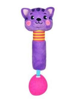 Пищалка с силиконовым прорезывателем Котик