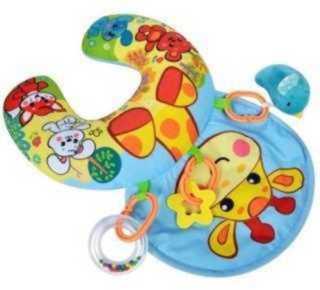 ДЕФЕКТ УПАКОВКИ Игровой центр-подушка Жирафик и друзья: хлопок, 3 игрушки и
шуршалка