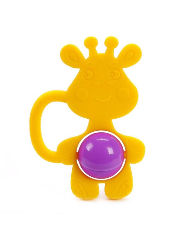 Силиконовый грызунок с погремушкой «Жирафик»