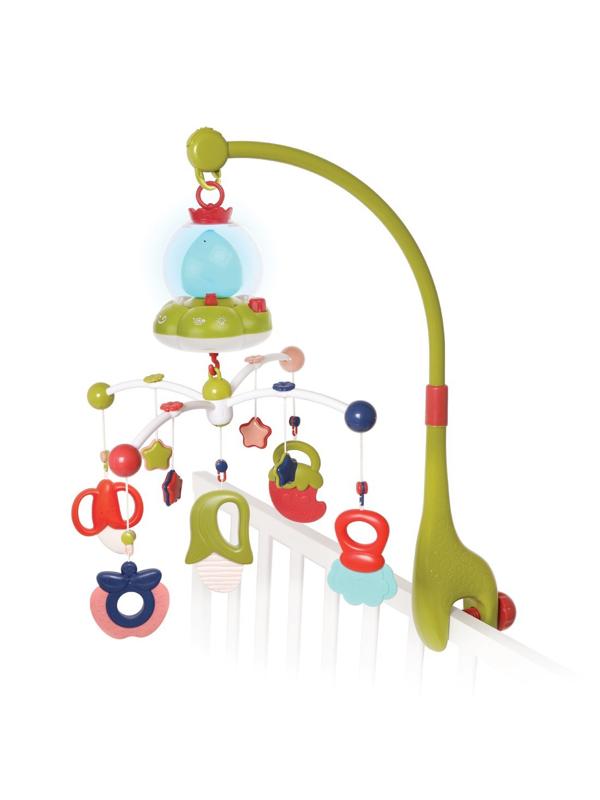 Мультифункциональный мобиль Белые мишки: 4 рус.колыб., 50 мелодий, звуки
природы, ночник, кручение, 5 съем.погрем., громк.регул., 3АА включ.