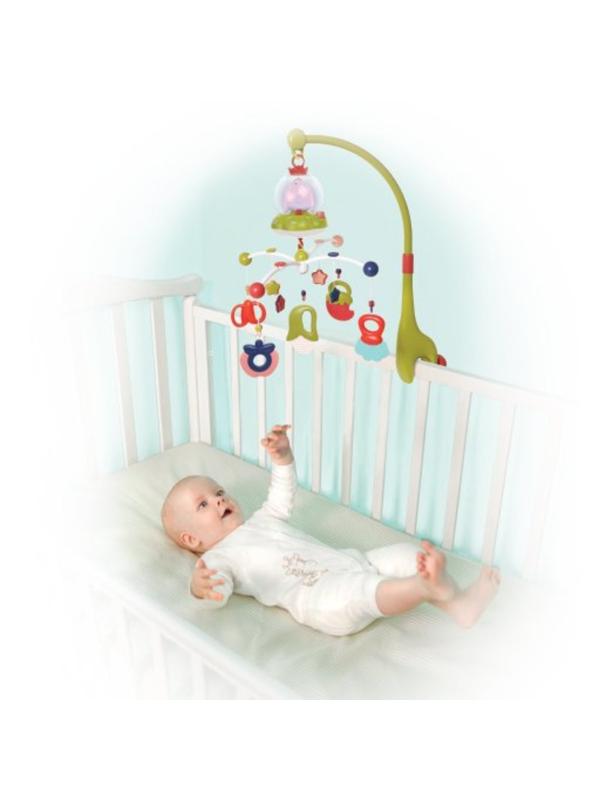 Мультифункциональный мобиль Белые мишки: 4 рус.колыб., 50 мелодий, звуки
природы, ночник, кручение, 5 съем.погрем., громк.регул., 3АА включ.