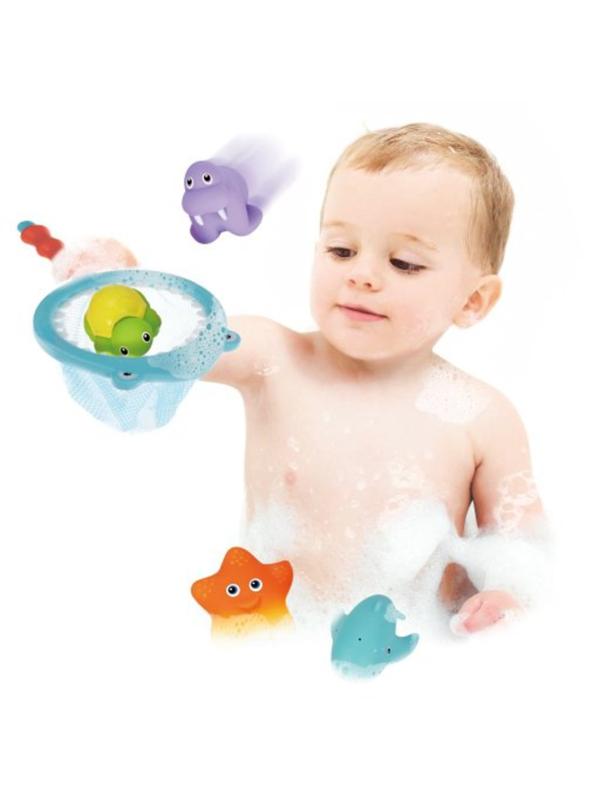 Игрушка-рыбалка для купания Акула с 4-мя брызгалками, звезда меняет цвет