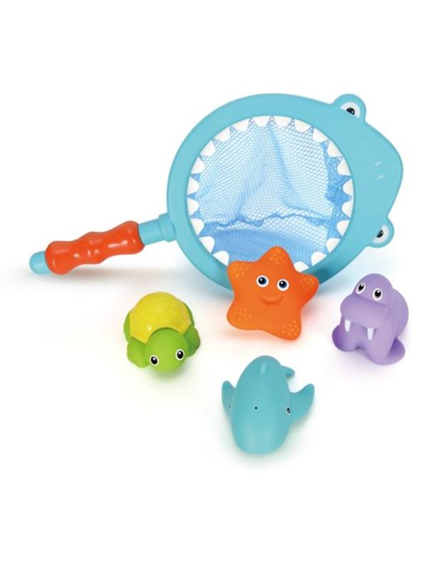 Игрушка-рыбалка для купания Акула с 4-мя брызгалками, звезда меняет цвет