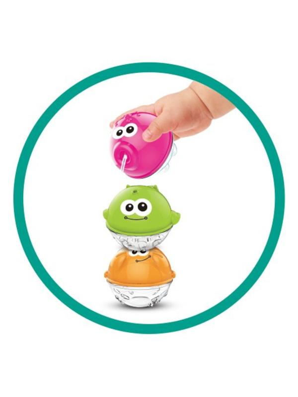 Игрушка для купания Веселый кит, 3 шарика-лейки