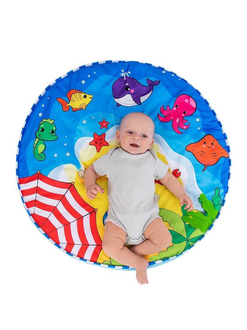 Развивающий коврик Райское местечко: с ростометром, дугами и подвесными
игрушками