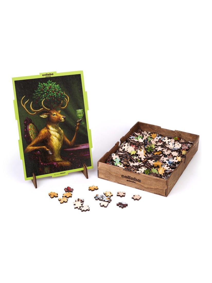 Пазлы деревянные Сказочный олень, 504 детали, размер 30*42 см