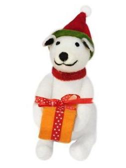 Фигурка Мишка с подарком 10*6,5*13 см